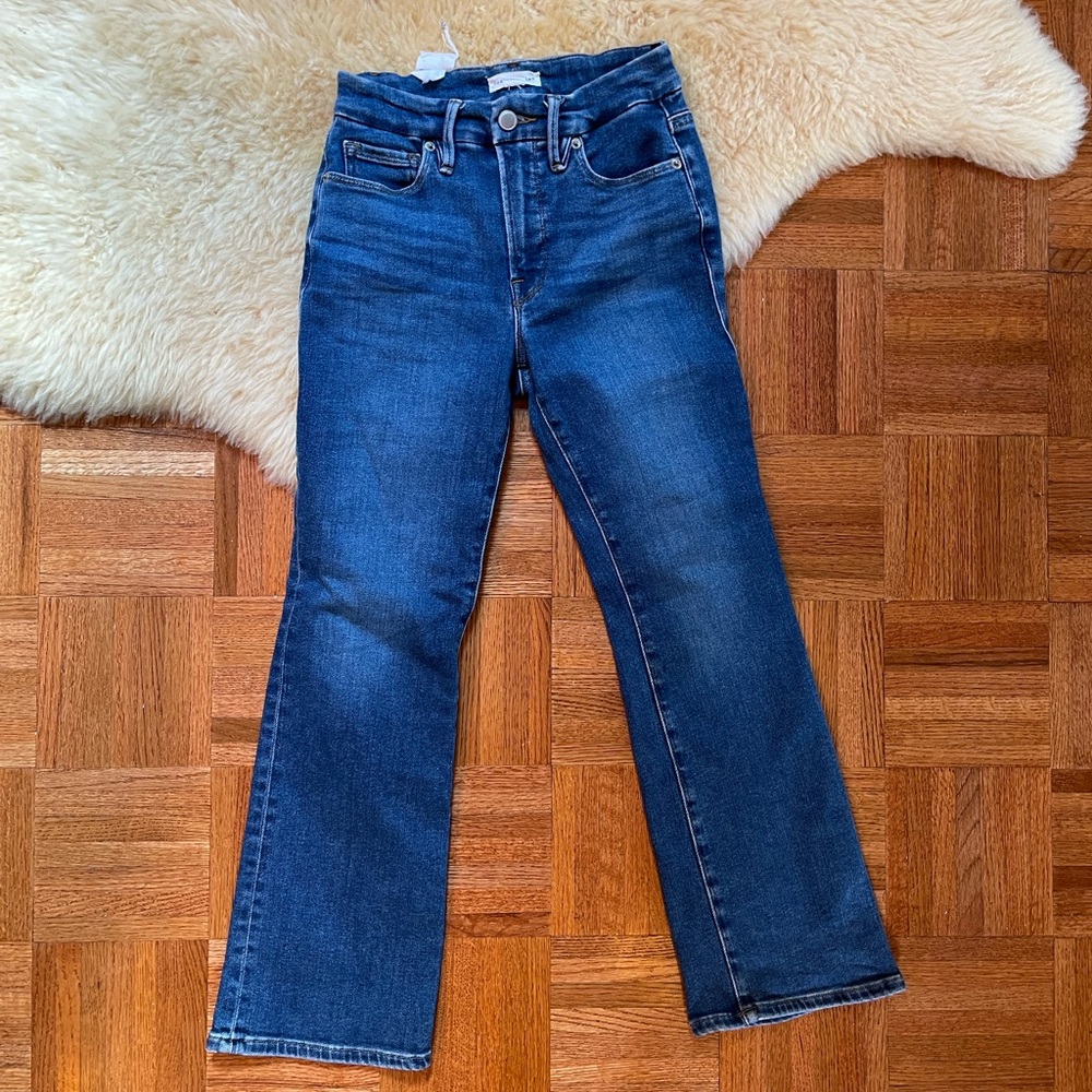 NEW Good American Good Legs Crop Mini Boot Jean GLCMB731T
